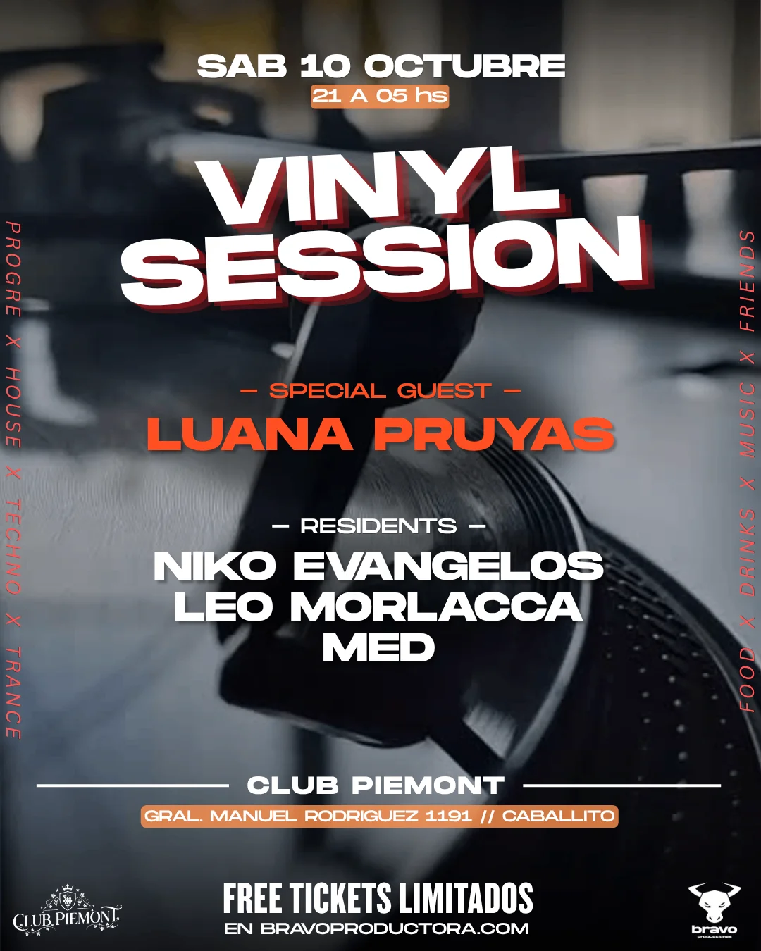 VINYL SESSION con LUANA PRUYAS @ Club Piemont - 10 OCT