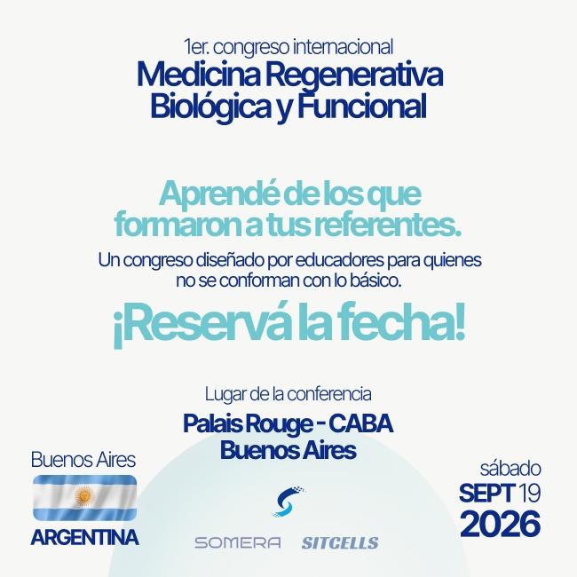 1ER. CONGRESO DE MEDICINA REGENERATIVA, BIOLOGICA Y FUNCIONAL