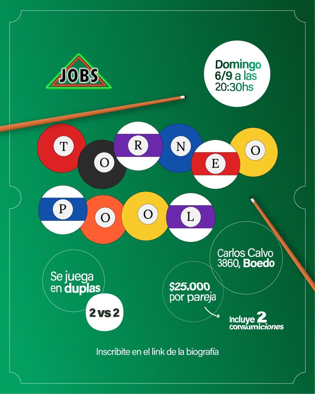 TORNEO DE POOL en Jobs Boedo